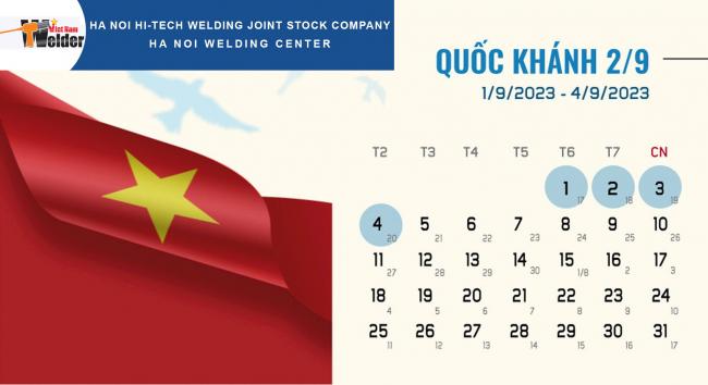 Lịch nghỉ lễ Quốc Khánh 2/9/2023